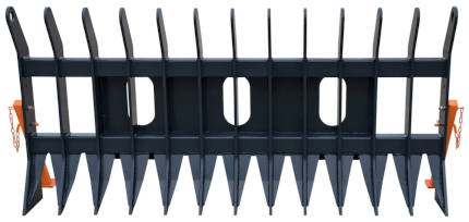 Skid Steer Root Rake with Door Screen